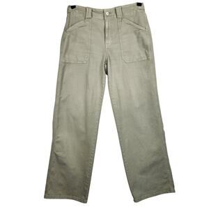 American Eagle High-Waisted Stovepipe Pants Womens SZ 8 Olive Green EUC